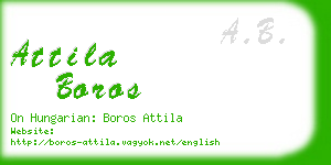 attila boros business card